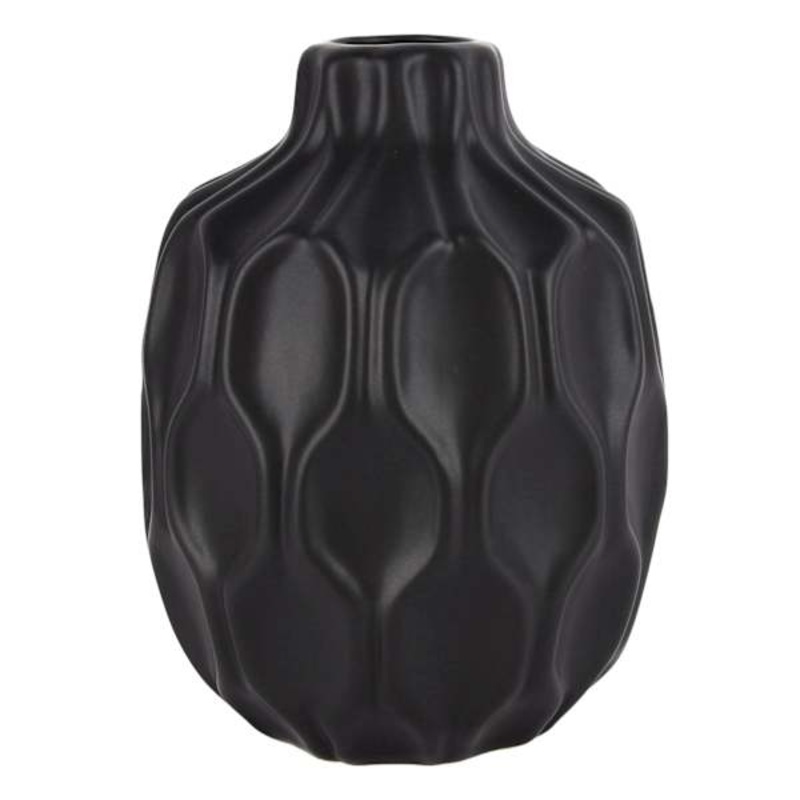 Katherine Matte Black Vase, 8″