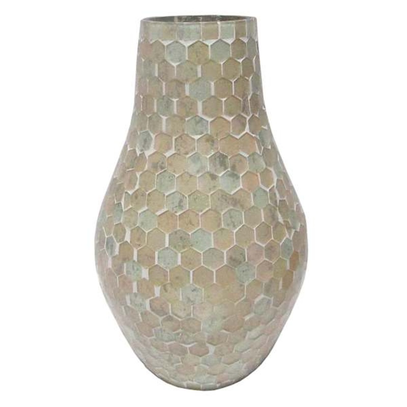 Laila Ali Pink Mosaic Vase, 10″