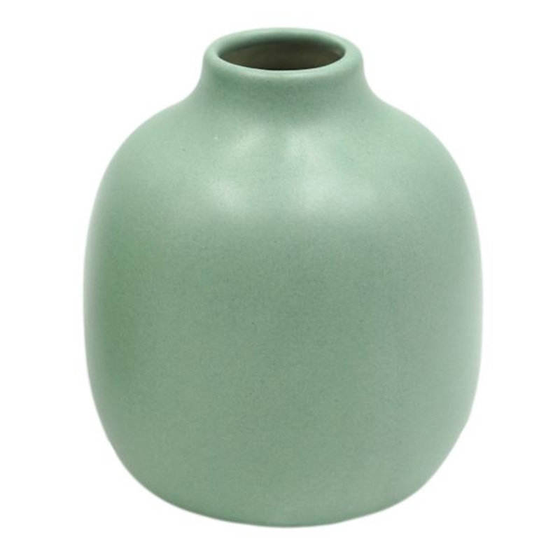 Light Green Ceramic Vase, 4″