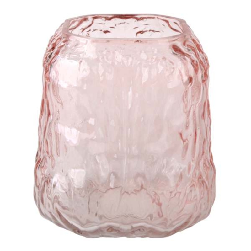 Light Pink Textured Glass Vase, 6″