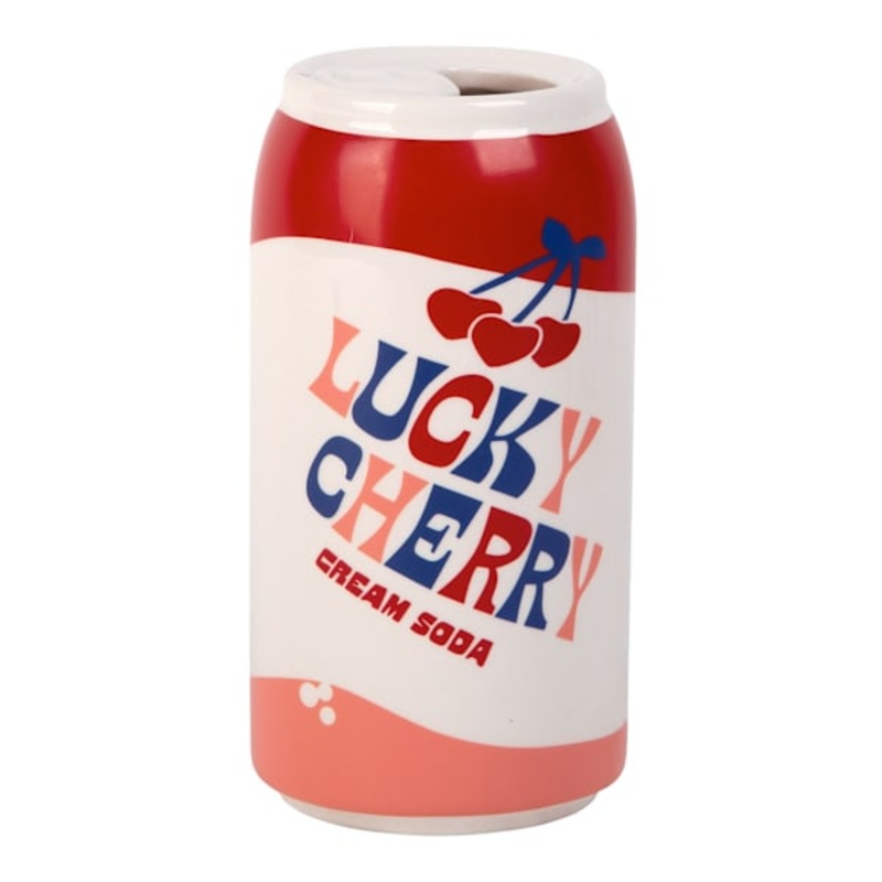 Lucky Cherry Ceramic Soda Can Vase, 3×6