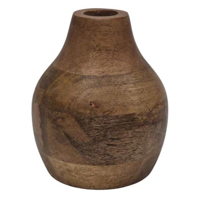 Mango Wood Flower Vase, 4″