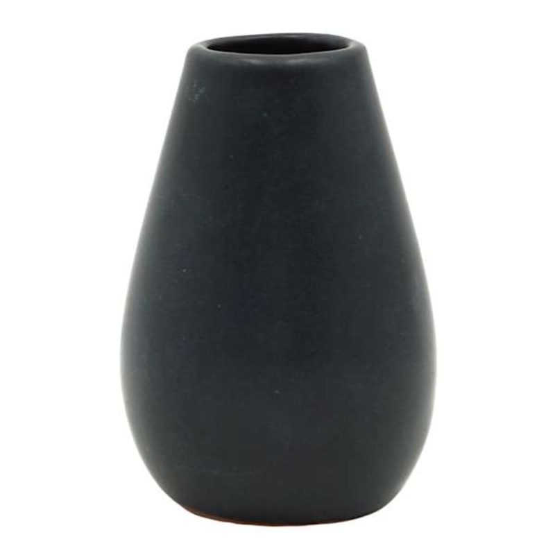 Matte Black Ceramic Vase, 4″