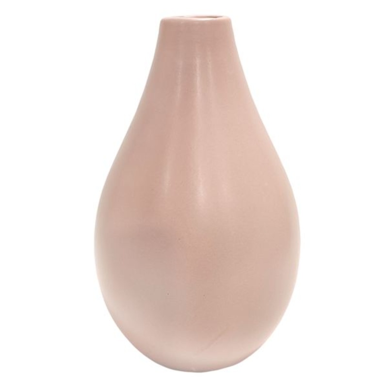 Matte Pink Ceramic Vase, 9″
