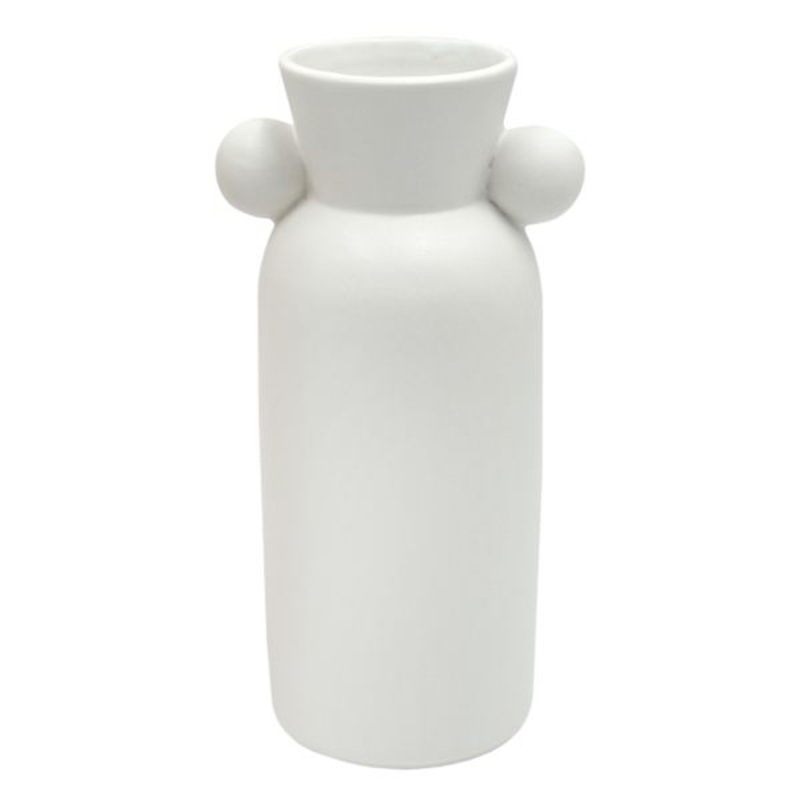 Matte White Ceramic Vase, 7.5″