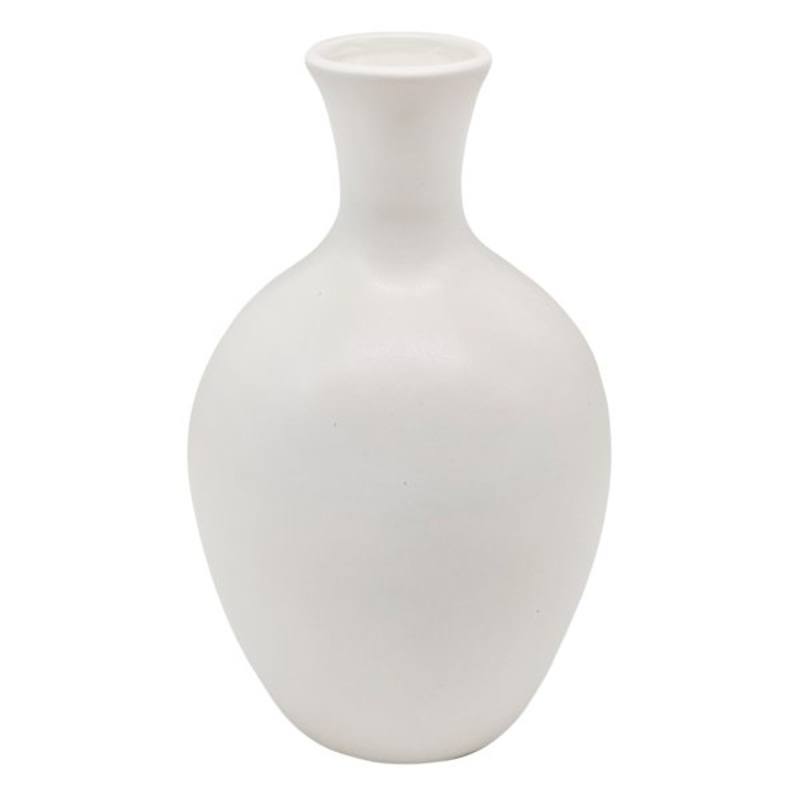 Matte White Ceramic Vase, 8″