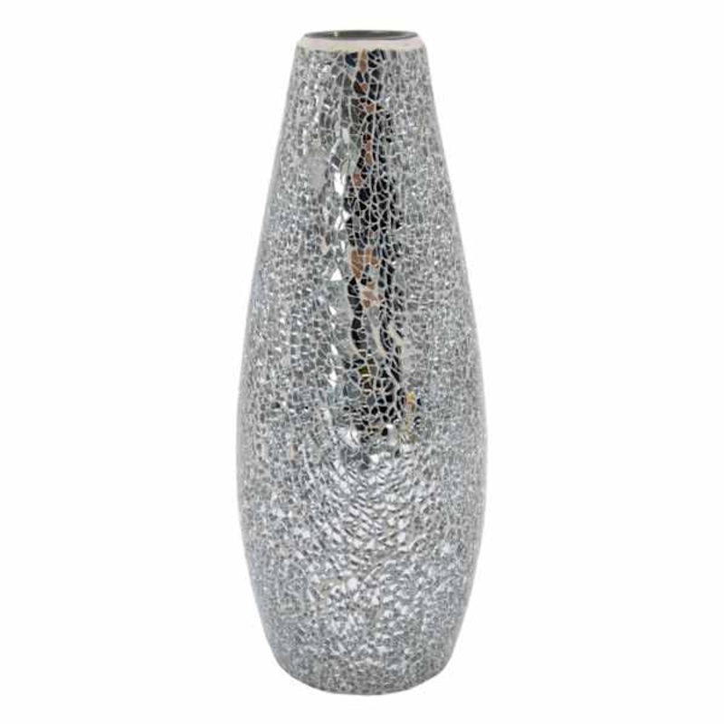 Metallic Mosaic Mirror Vase, 4.5″