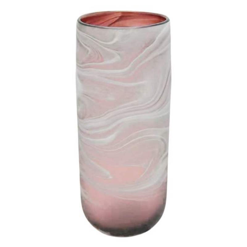 Milky Pink Glass Vase, 12″