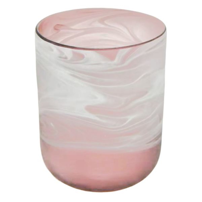 Milky Pink Glass Vase, 7.9″
