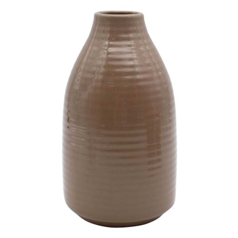 Natural Ceramic Vase, 8″