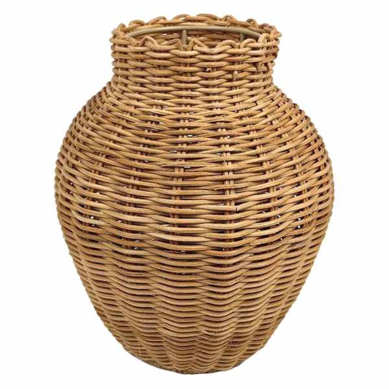 Natural Rattan Vase, 11″