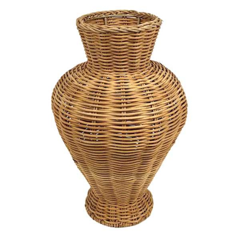 Natural Rattan Vase, 11.75″