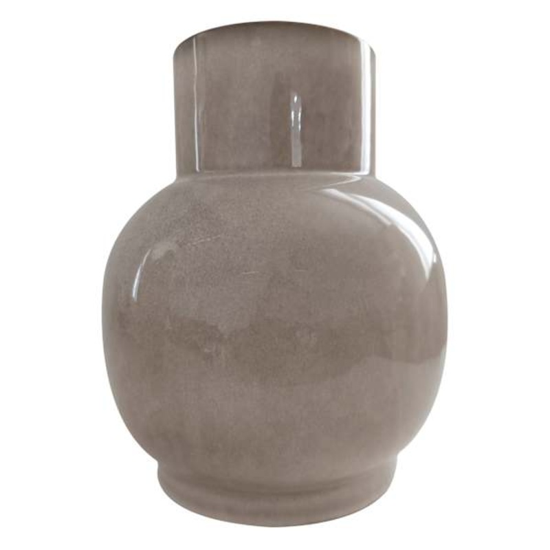 Neutral Ceramic Vase, 10.3″