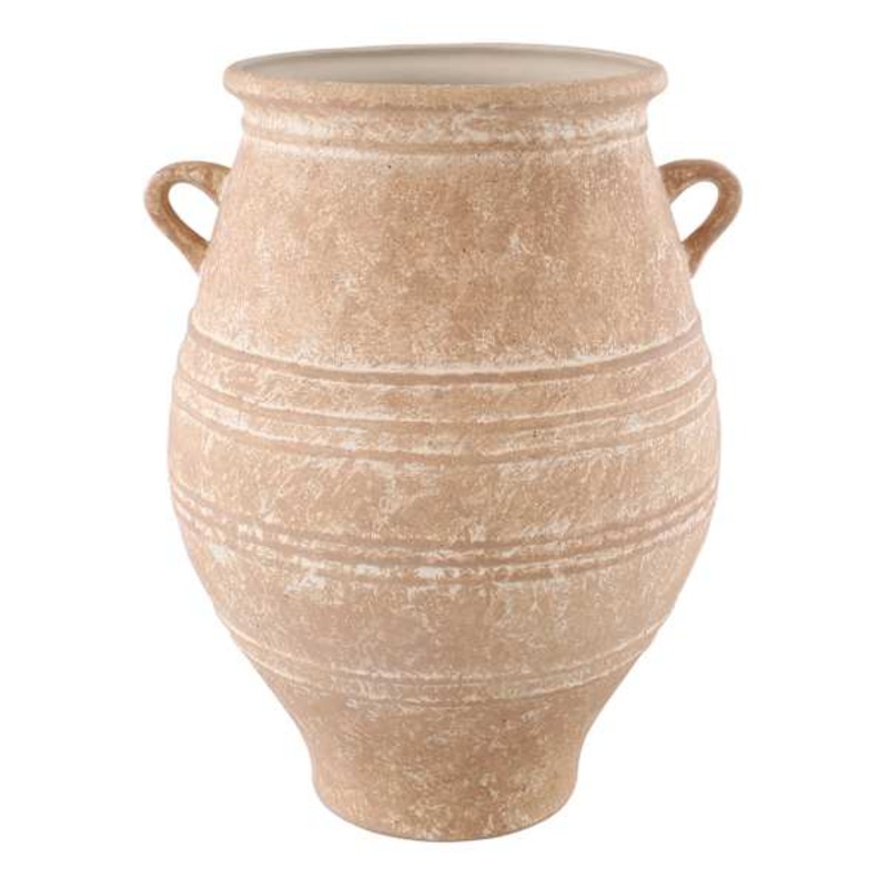 Neutral Ceramic Vase, 16.5″