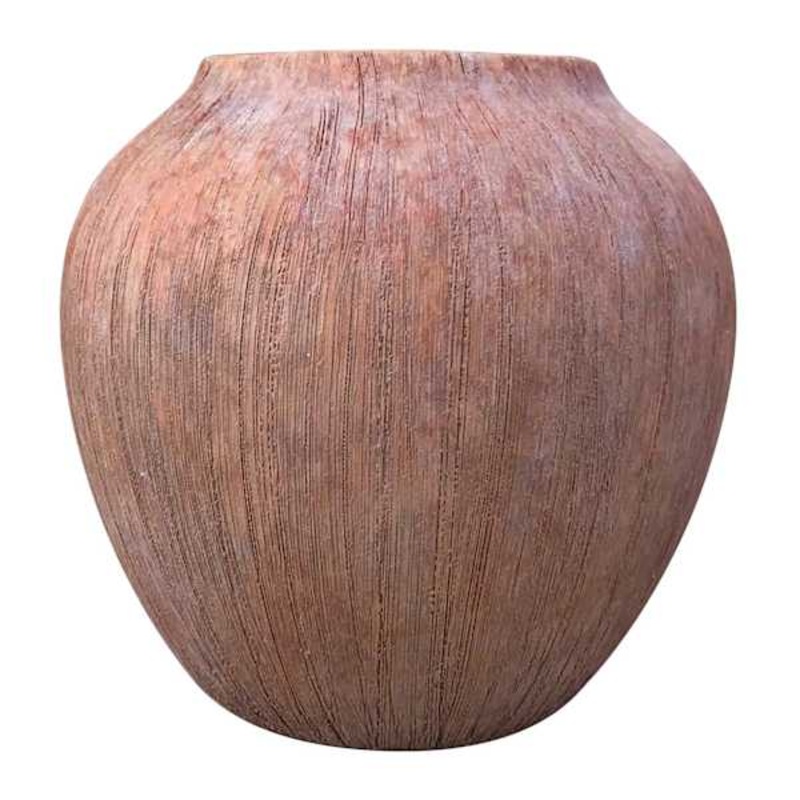 Neutral Scratched Lines Ceramic Vase, 6″