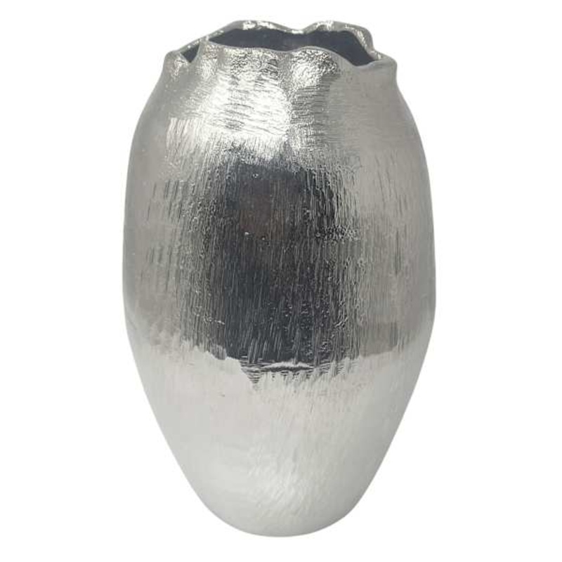 Nickel Hammered Vase, 11″