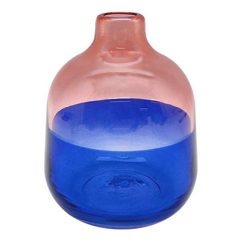Pink & Blue Glass Vase