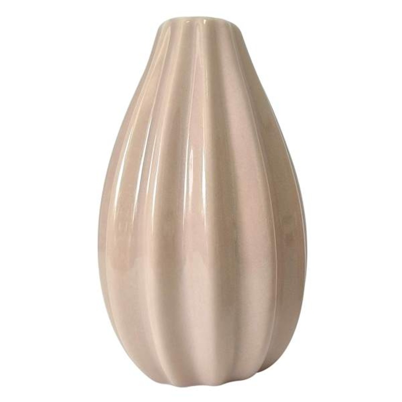 Pink Fluted Ceramic Bud Vase, 6″