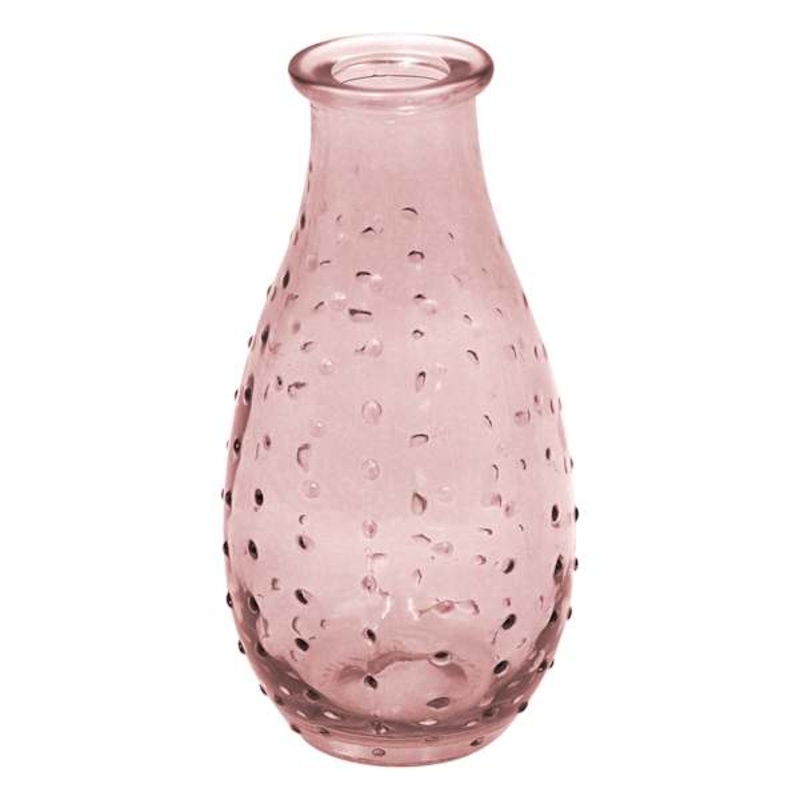 Pink Glass Dot Bud Vase, 5.5″
