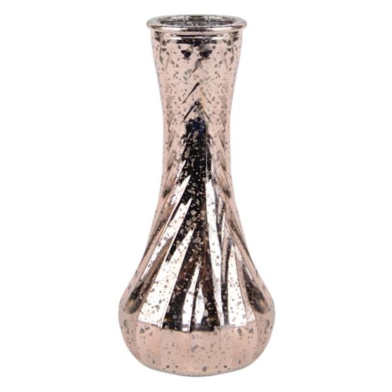 Pink Mercury Glass Bud Vase, 6″