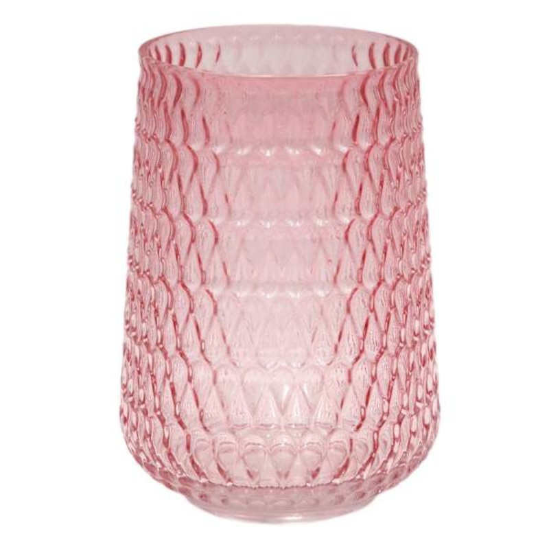 Pink Textured Glass Vase, 7″