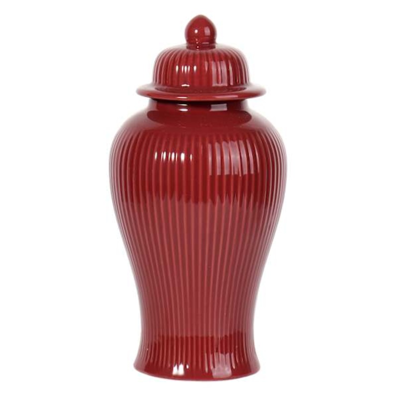Providence Burgundy Ceramic Ginger Jar, 7.5″