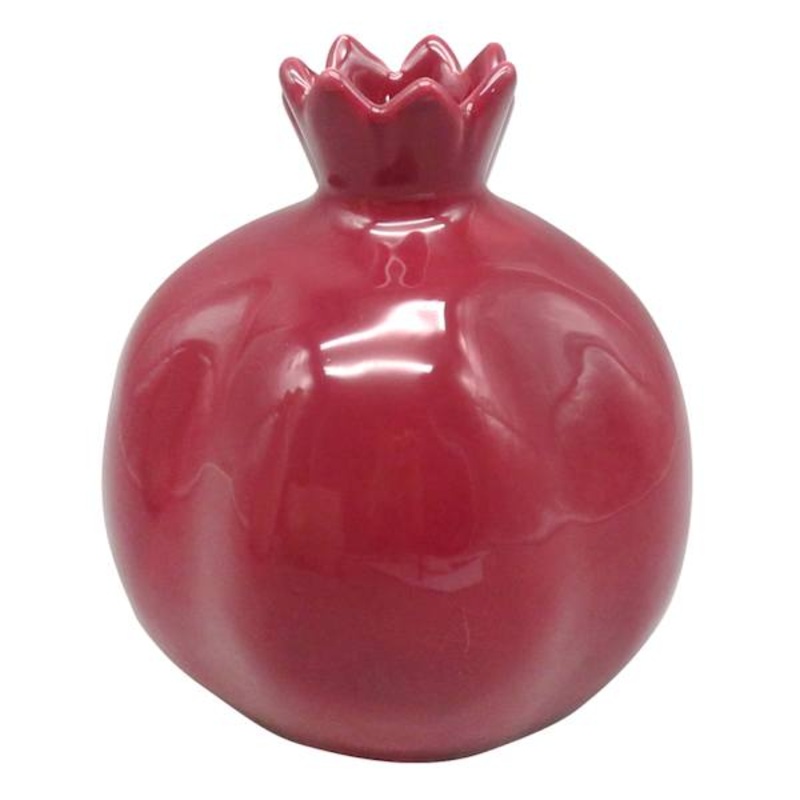 Providence Burgundy Pomegranate Ceramic Vase, 6″