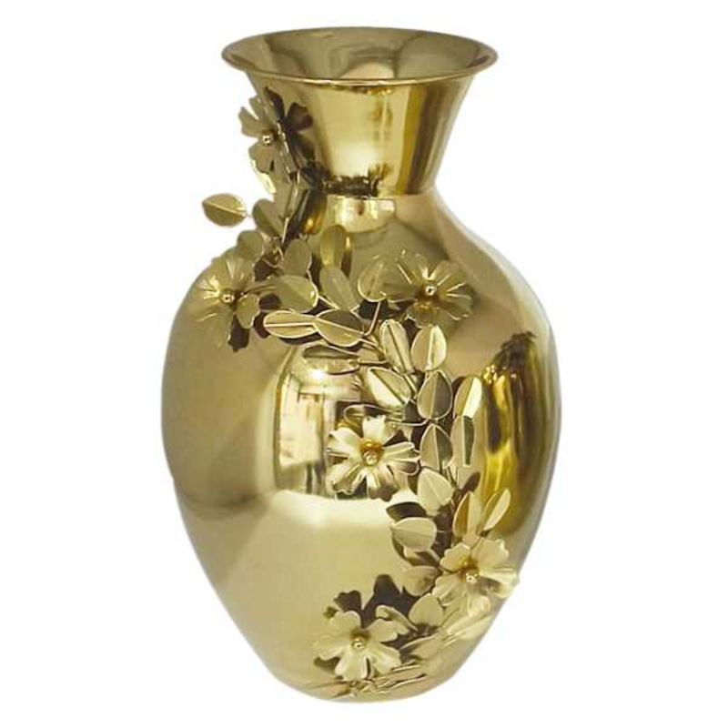Providence Floral Metal Vase, 10.5″