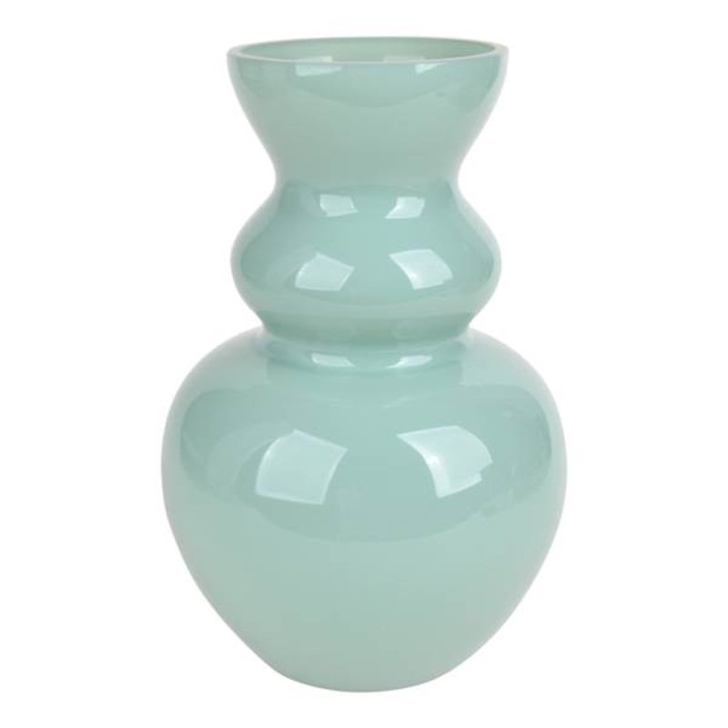 Providence Green Glass Bubble Vase, 10″