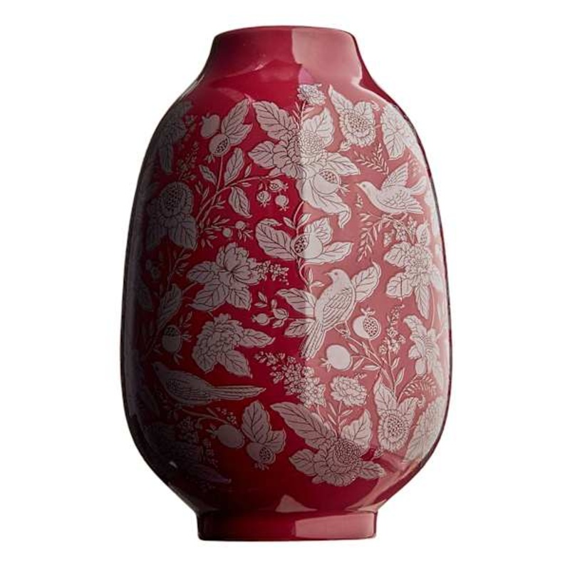 Providence Red Patterned Vase, 10″