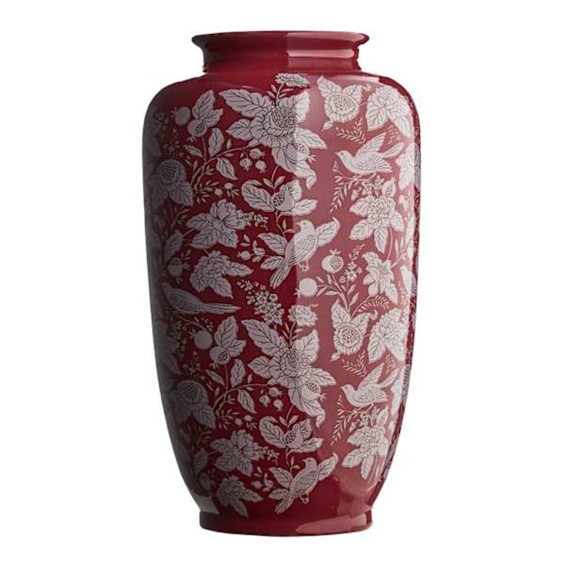 Providence Red Patterned Vase, 13″