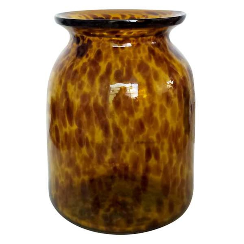 Tortoise Shell Glass Urn Vase, 7″