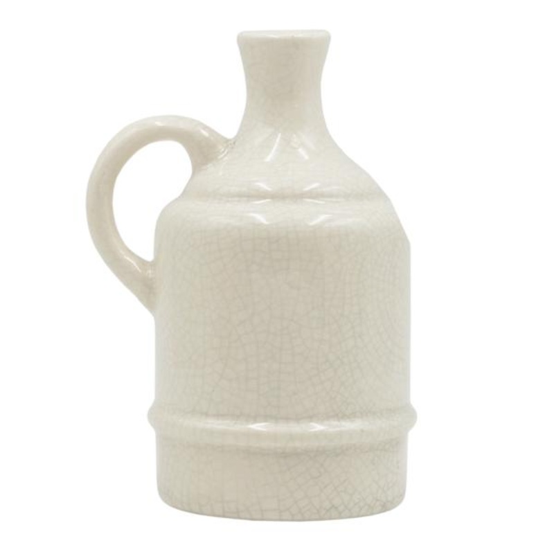 White Ceramic Jug Vase, 5.5″