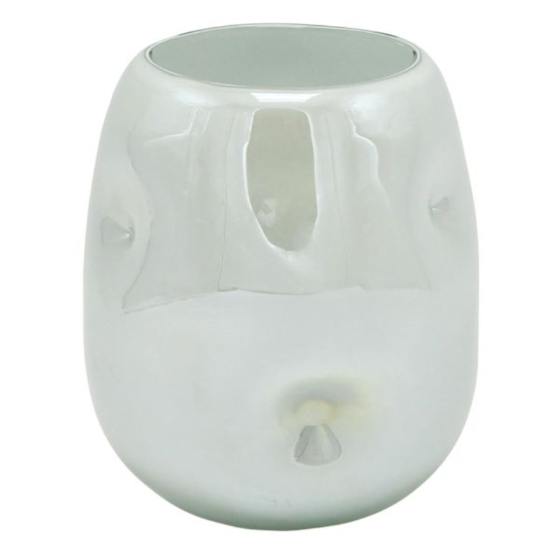 White Glass Vase, 6″