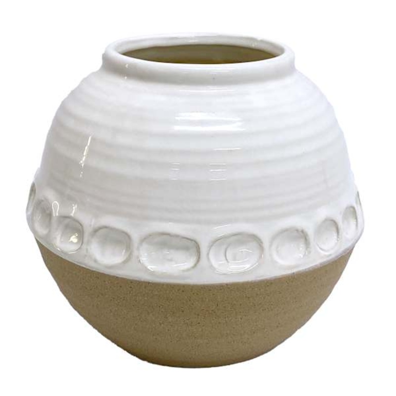 White Terracotta Vase, 7″
