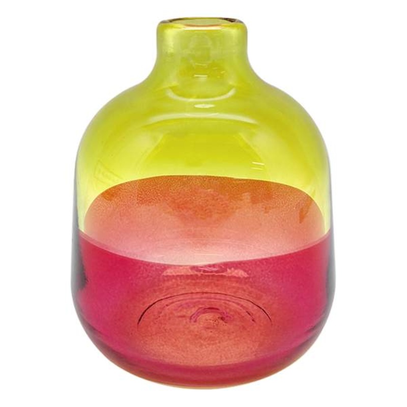 Yellow & Pink Glass Vase