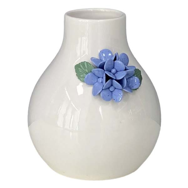 Providence White Blue 3D Flower Vase, 5″