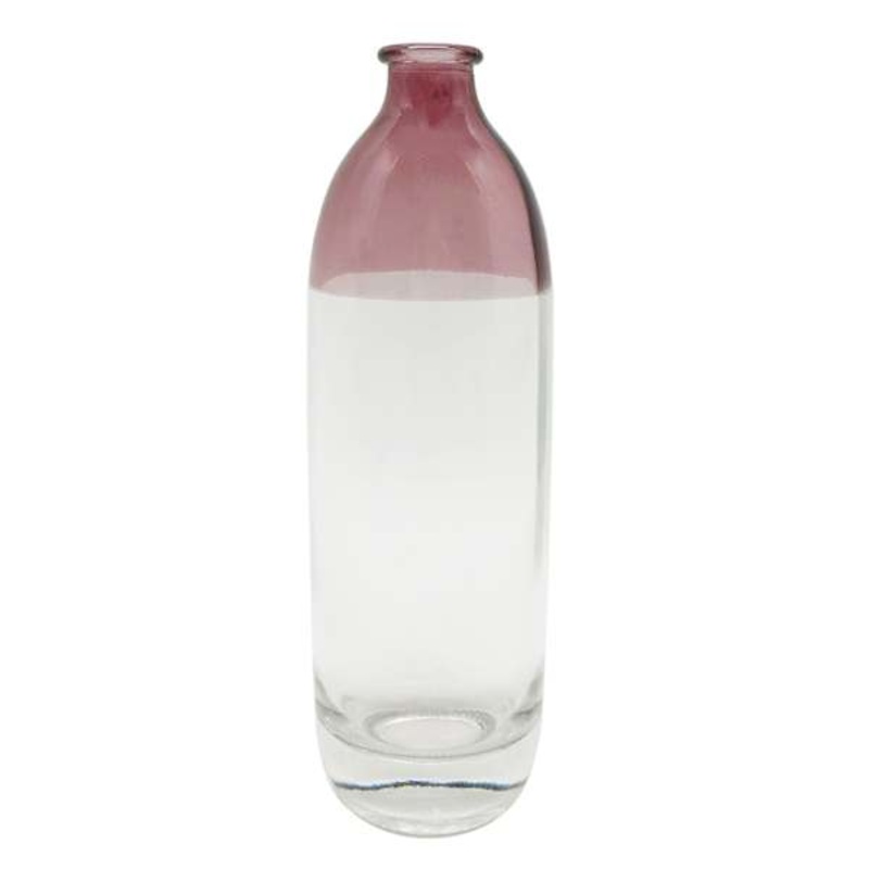 Purple Clear Glass Vase, 8″