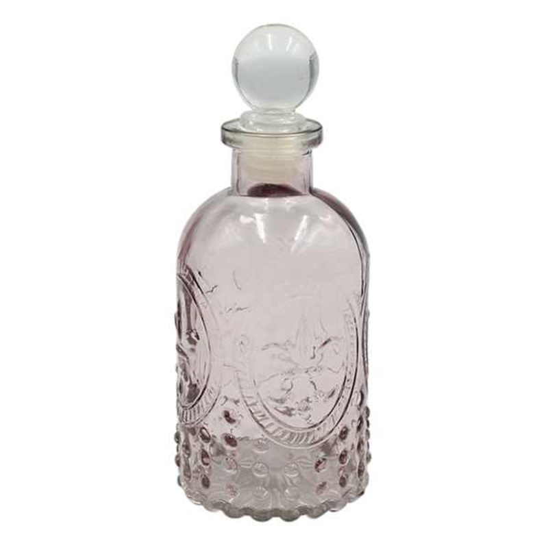 Purple Glass Bottle Vase, 6″