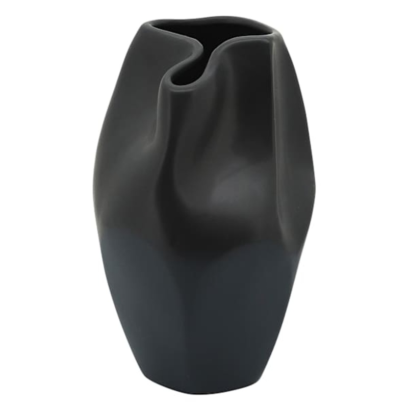 Remi Black Ceramic Vase, 10″