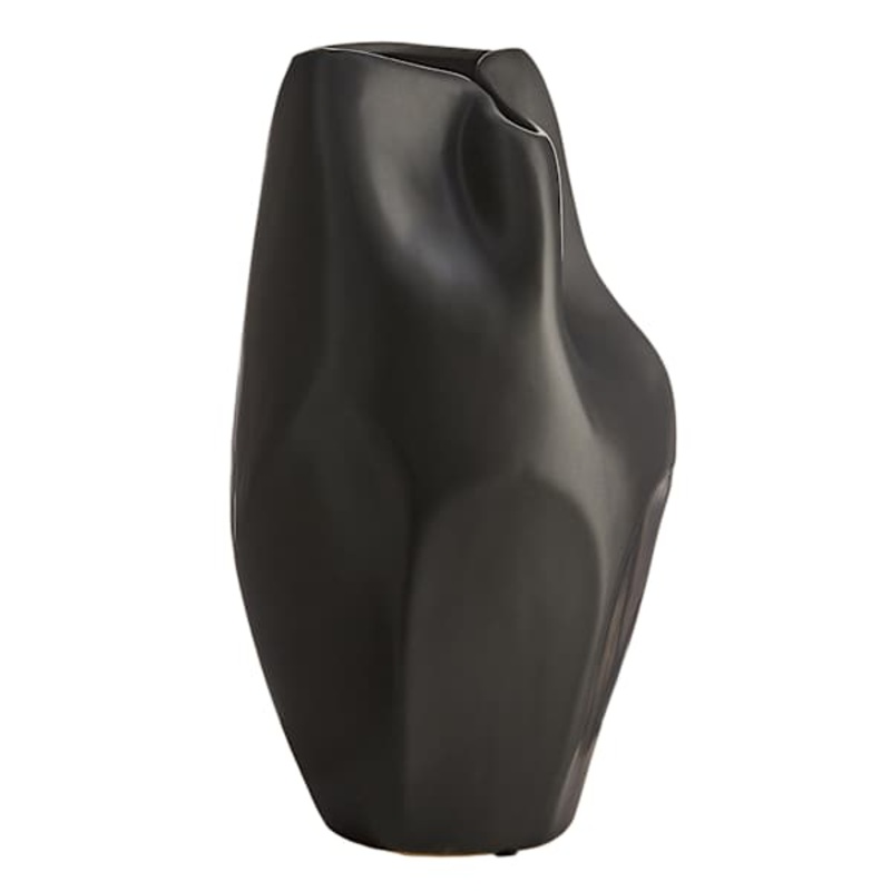 Remi Black Ceramic Vase, 14″