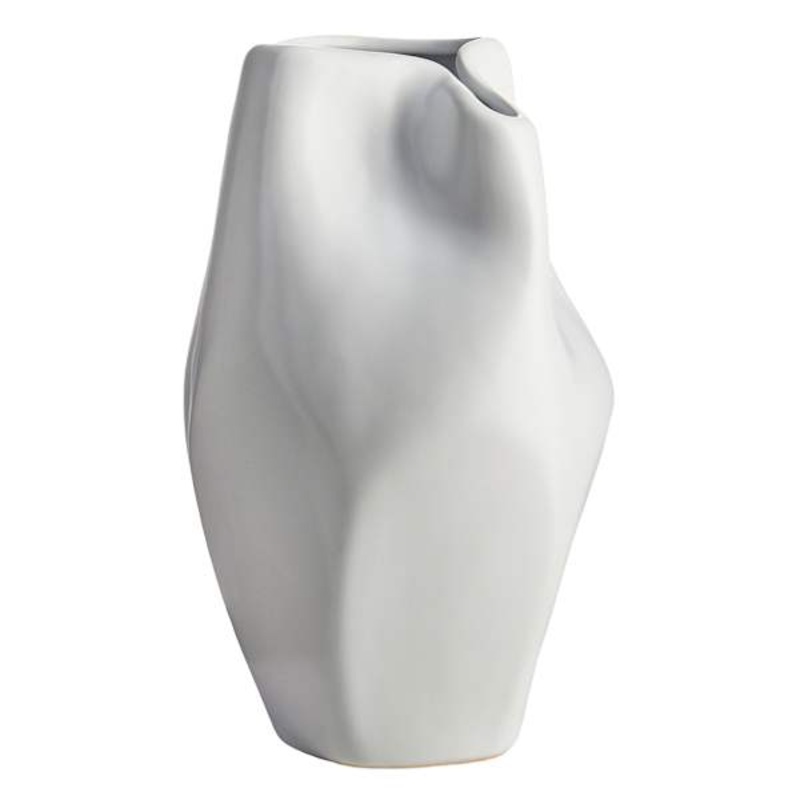 Remi White Ceramic Vase, 10″
