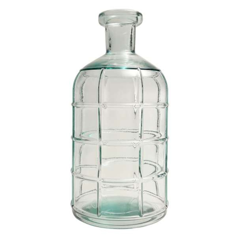 Spanish Glass Grafic Vase, 9″