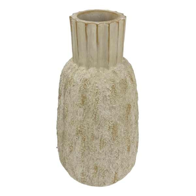 Tan Ceramic Vase, 11″