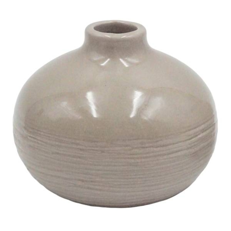 Tan Ceramic Vase, 4″