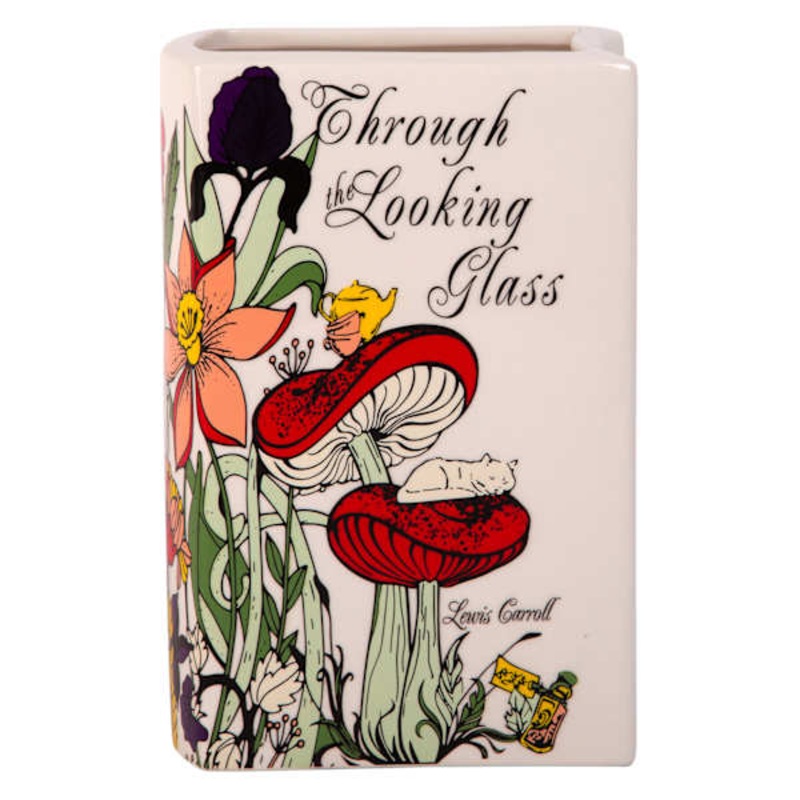Through The Looking Glass Ceramic Book Vase, 5.25×7.75