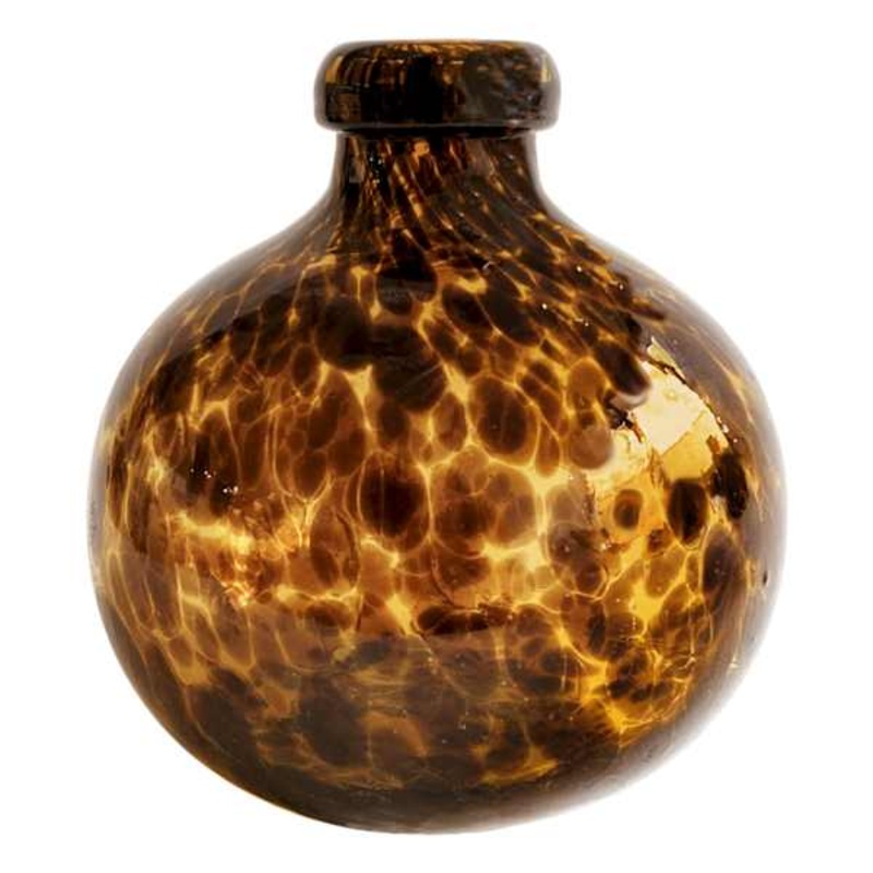 Tortoise Shell Glass Vase, 4.5″