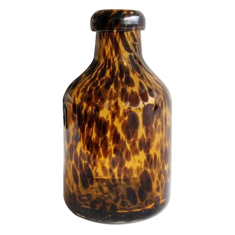 Tortoise Shell Glass Vase, 6″