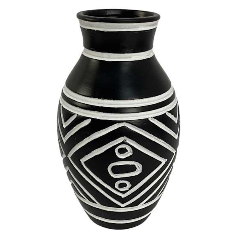 Tracey Boyd Black and White Ceramic Vase, 9″