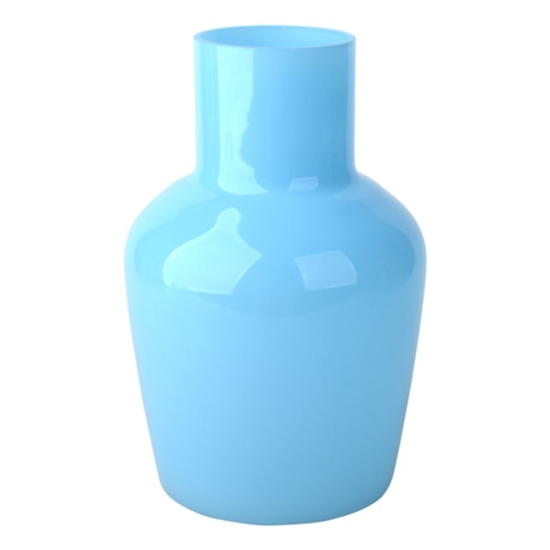 Tracey Boyd Blue Glass Vase, 9″